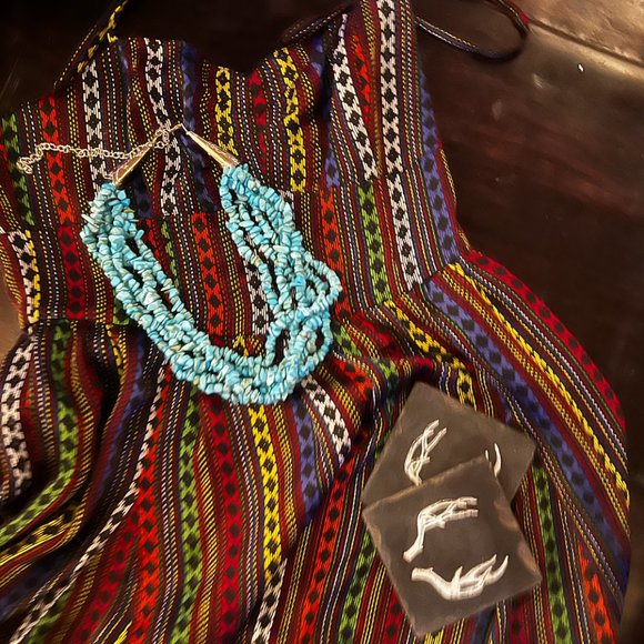 Vintage turquoise Multi-Strand/6 Strand Turquoise Necklace - Picture 6 of 6